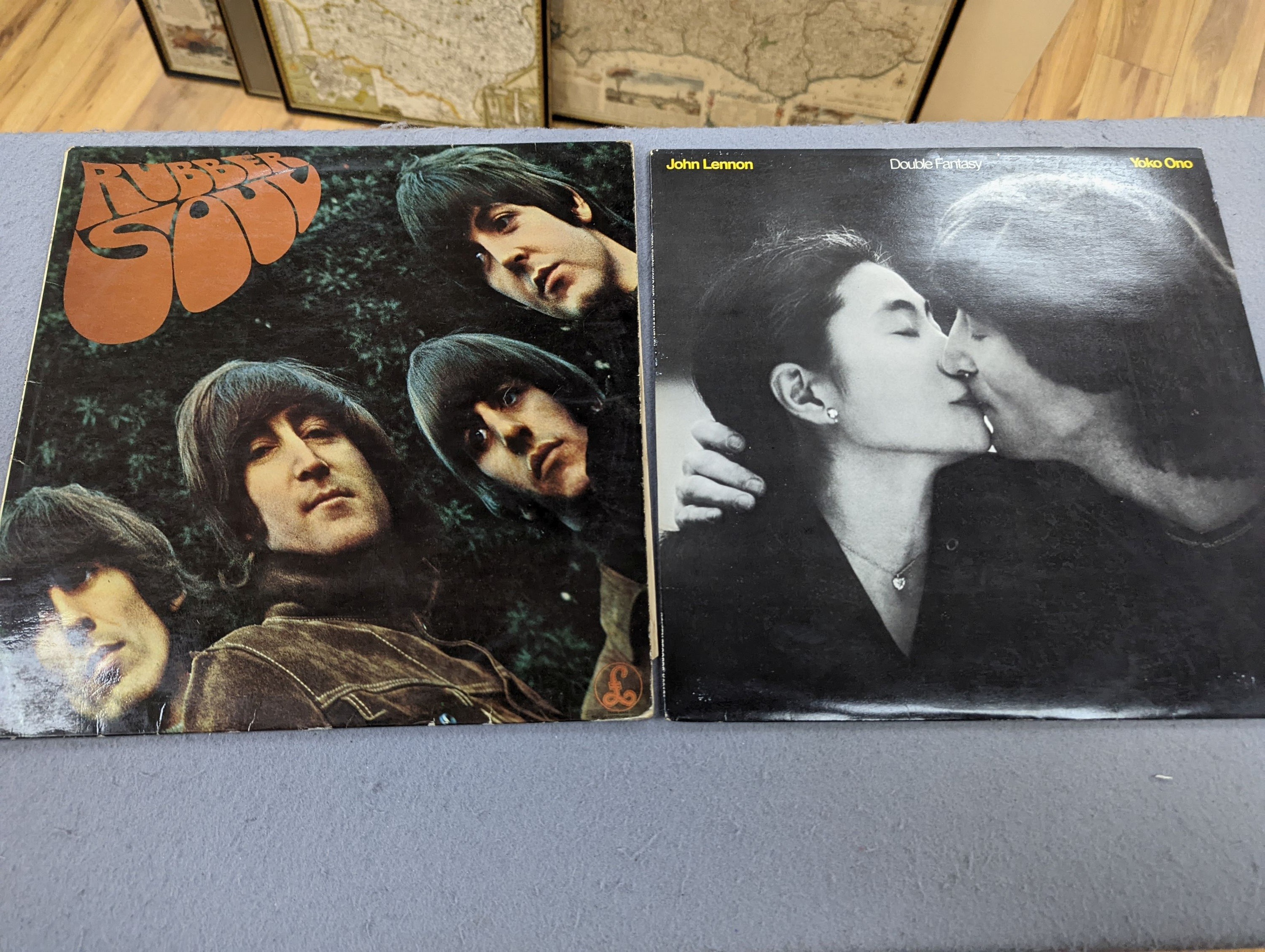 A group of Beatles and related vinyl LP's